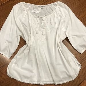 CJ Banks white top - lightweight - 2X